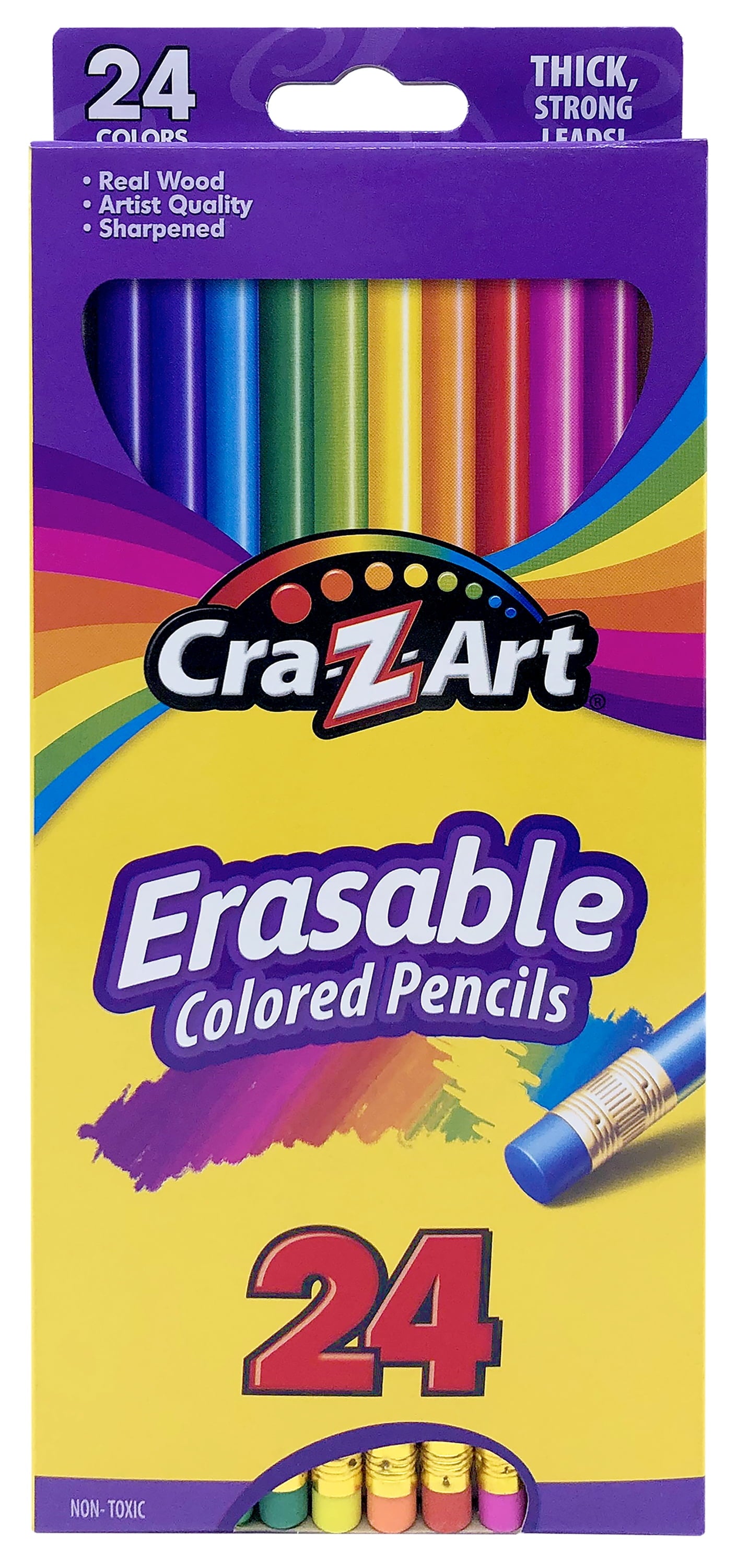 (3 Pack)  Erasable Colored Pencils, 24 Pack, Beginner Child Ages 3 and Up, School Supplies