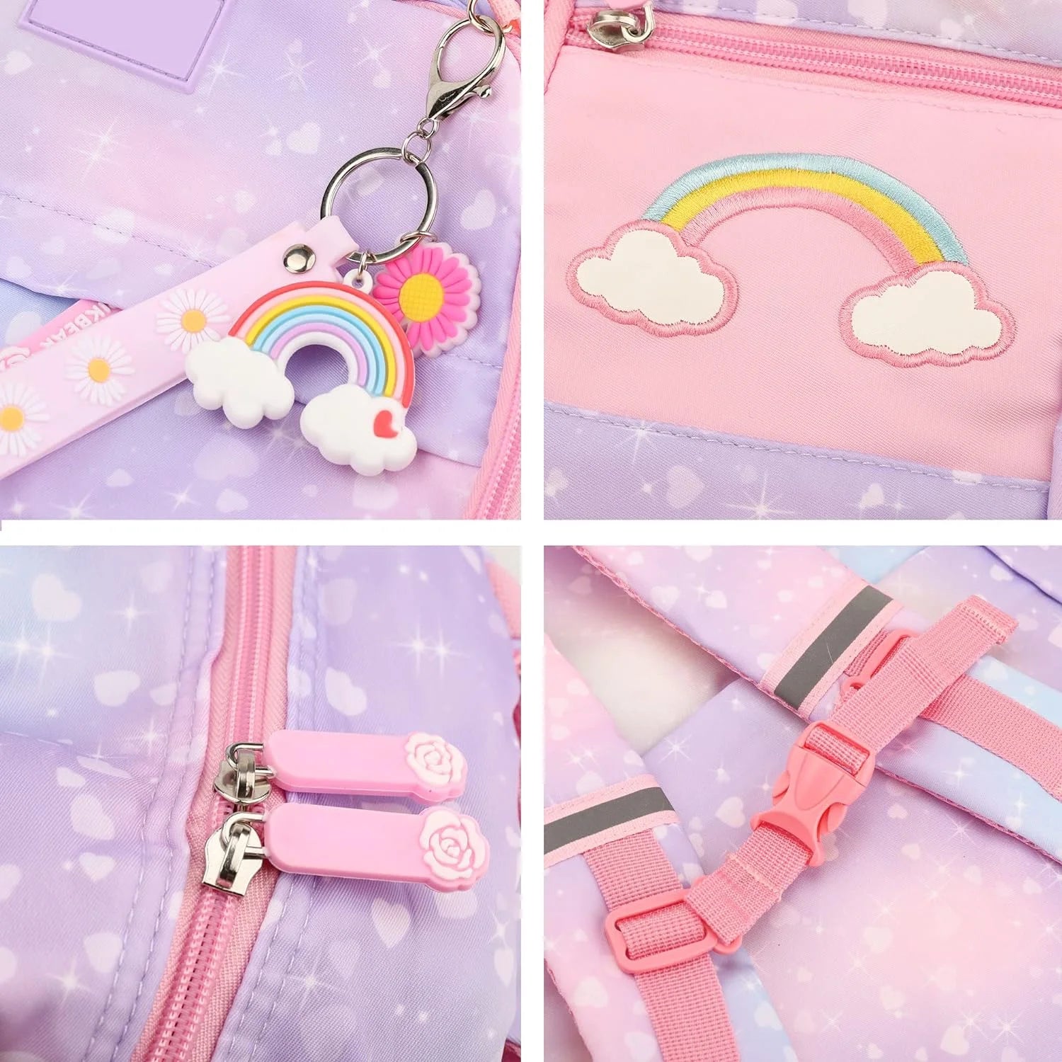 School Bag Backpacks for Girls,Shoulder Children School Bookbags for Kids,Primary School Season Gift,Purple