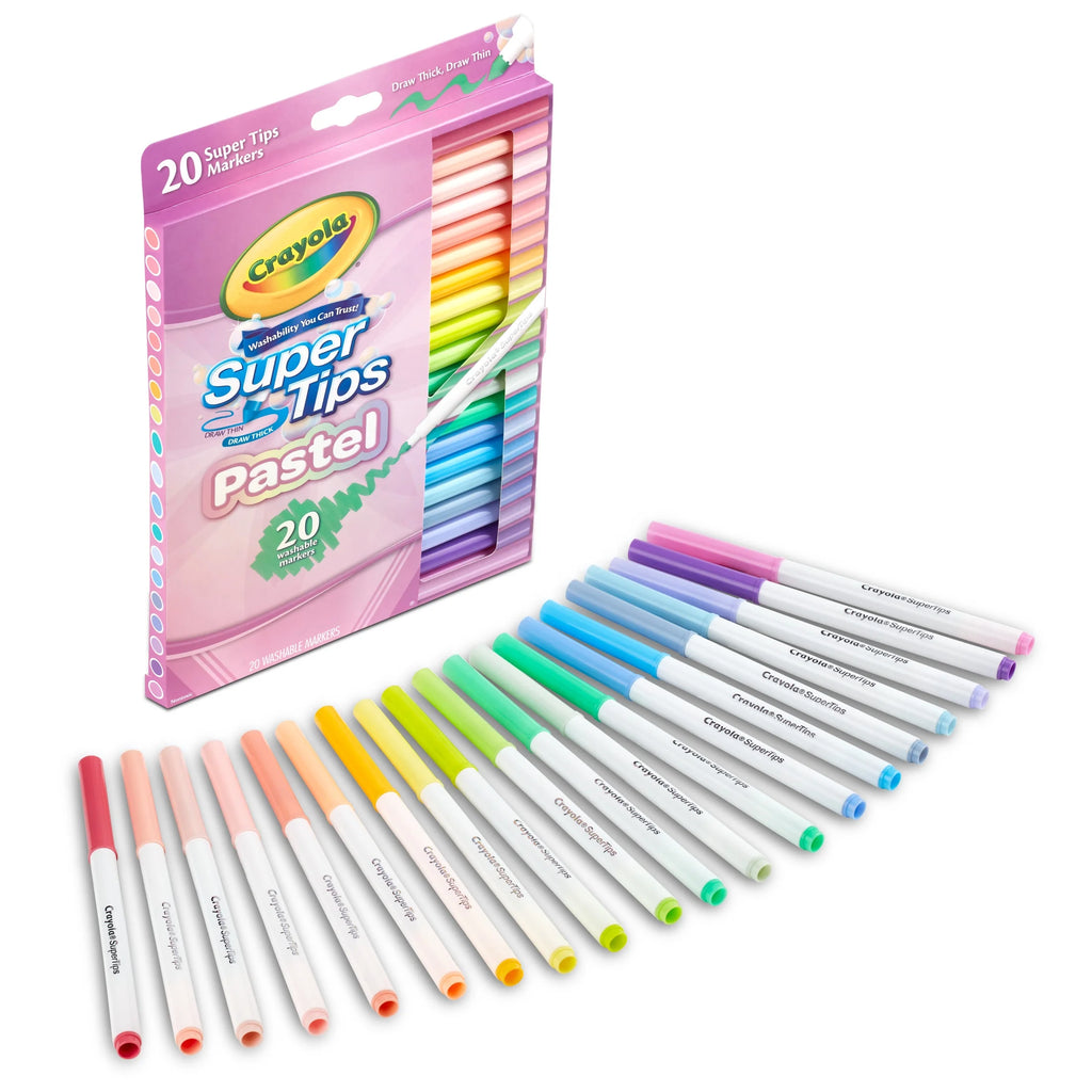 (3 Pack)  Supertips Pastel Markers (20Ct), Washable Cute Markers, School Supplies, Bullet Journaling, Aesthetic Gift for Kids, Ages 4+