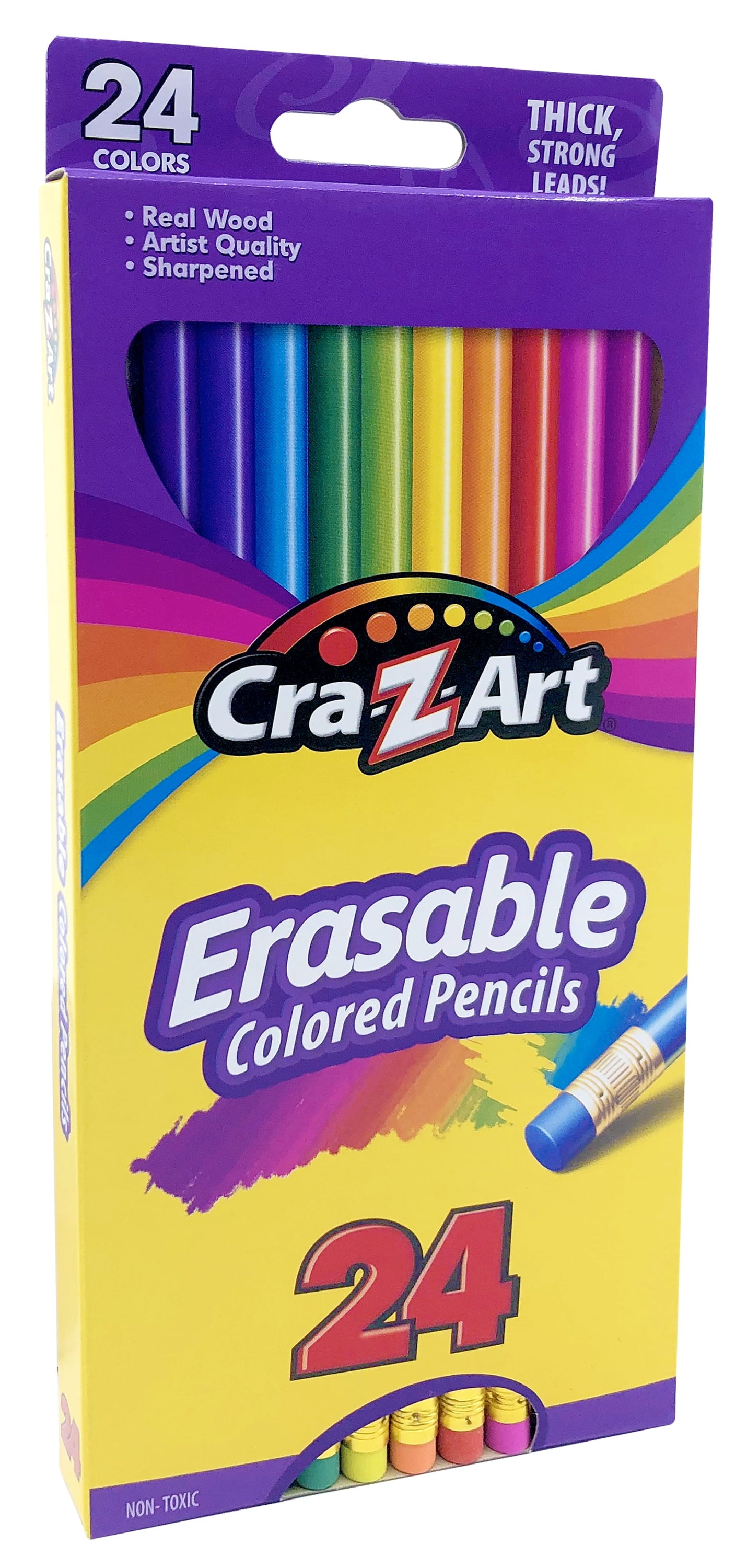 (3 Pack)  Erasable Colored Pencils, 24 Pack, Beginner Child Ages 3 and Up, School Supplies