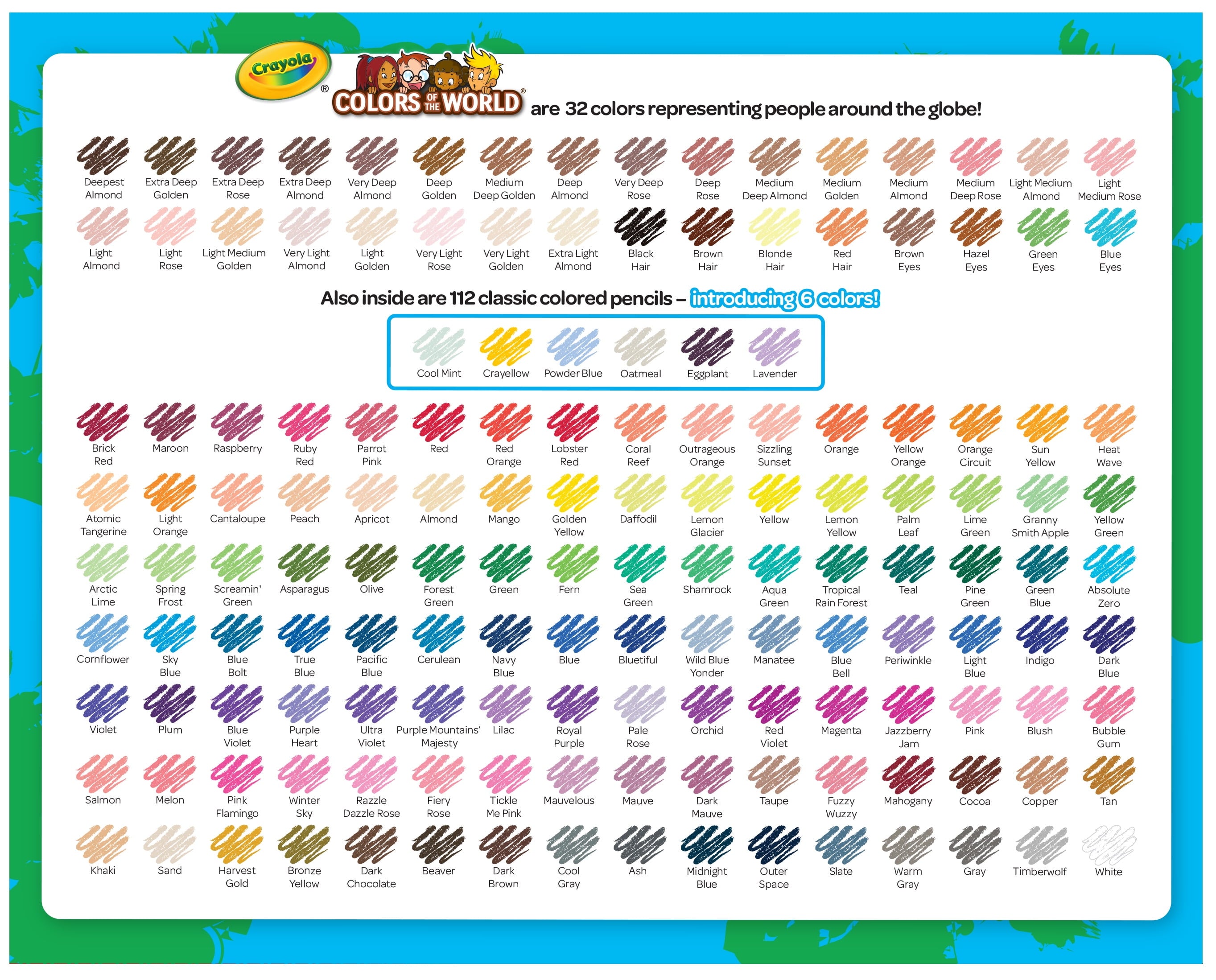 Colored Pencil Set, Colors of the World, 150 Ct, Back to School Supplies, Teacher Gifts