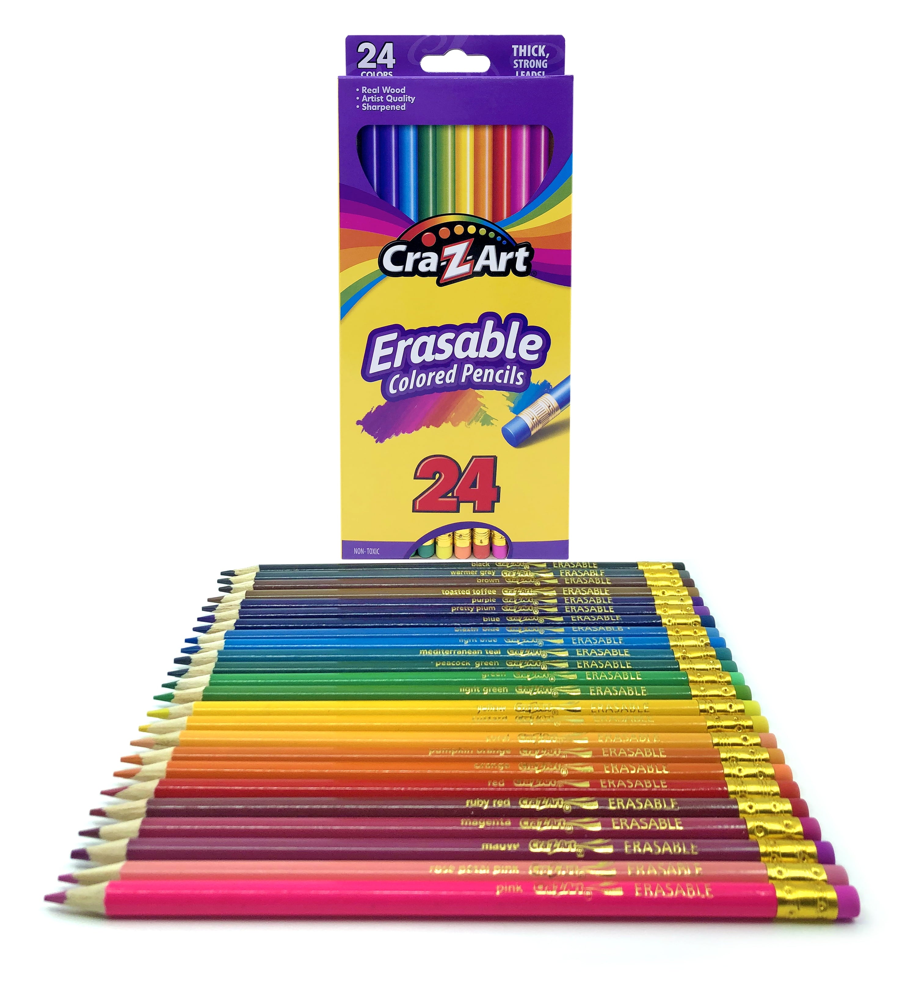Erasable Colored Pencils, 24 Pack, Beginner Child Ages 3 and Up, School Supplies