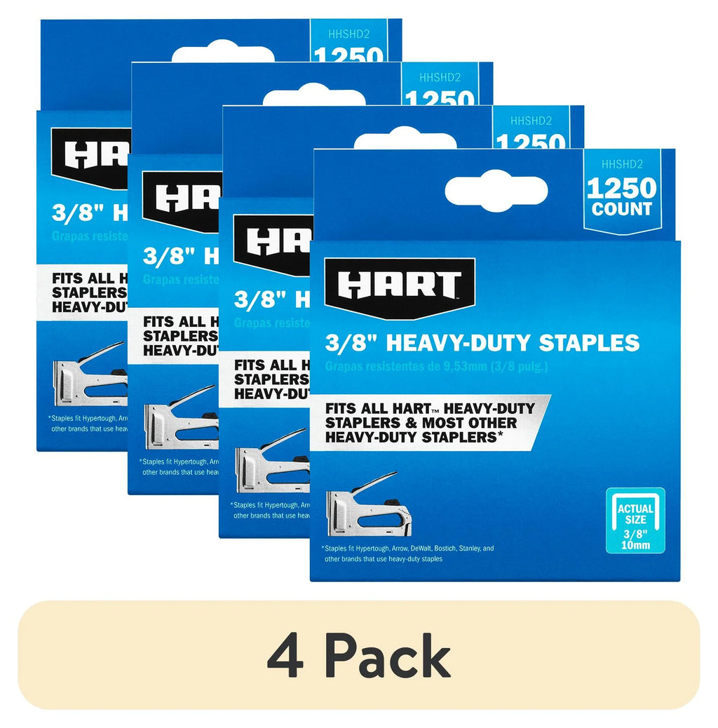 (4 Pack)  Heavy Duty 3/8 Inch Staples (1,250Ct), New Condition