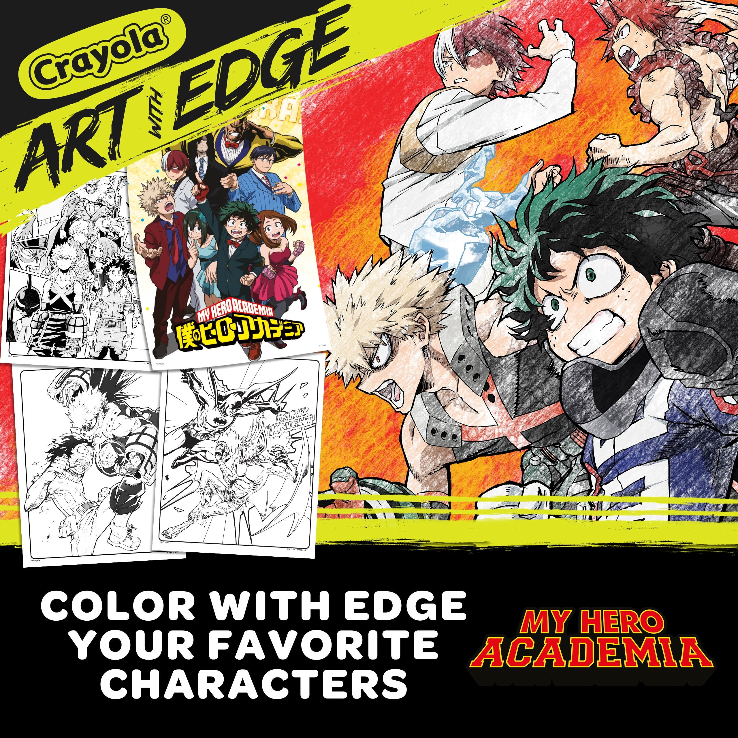 My Hero Academia 28 Coloring Pages & 1 Poster, Art with Edge, Adult Coloring Gift