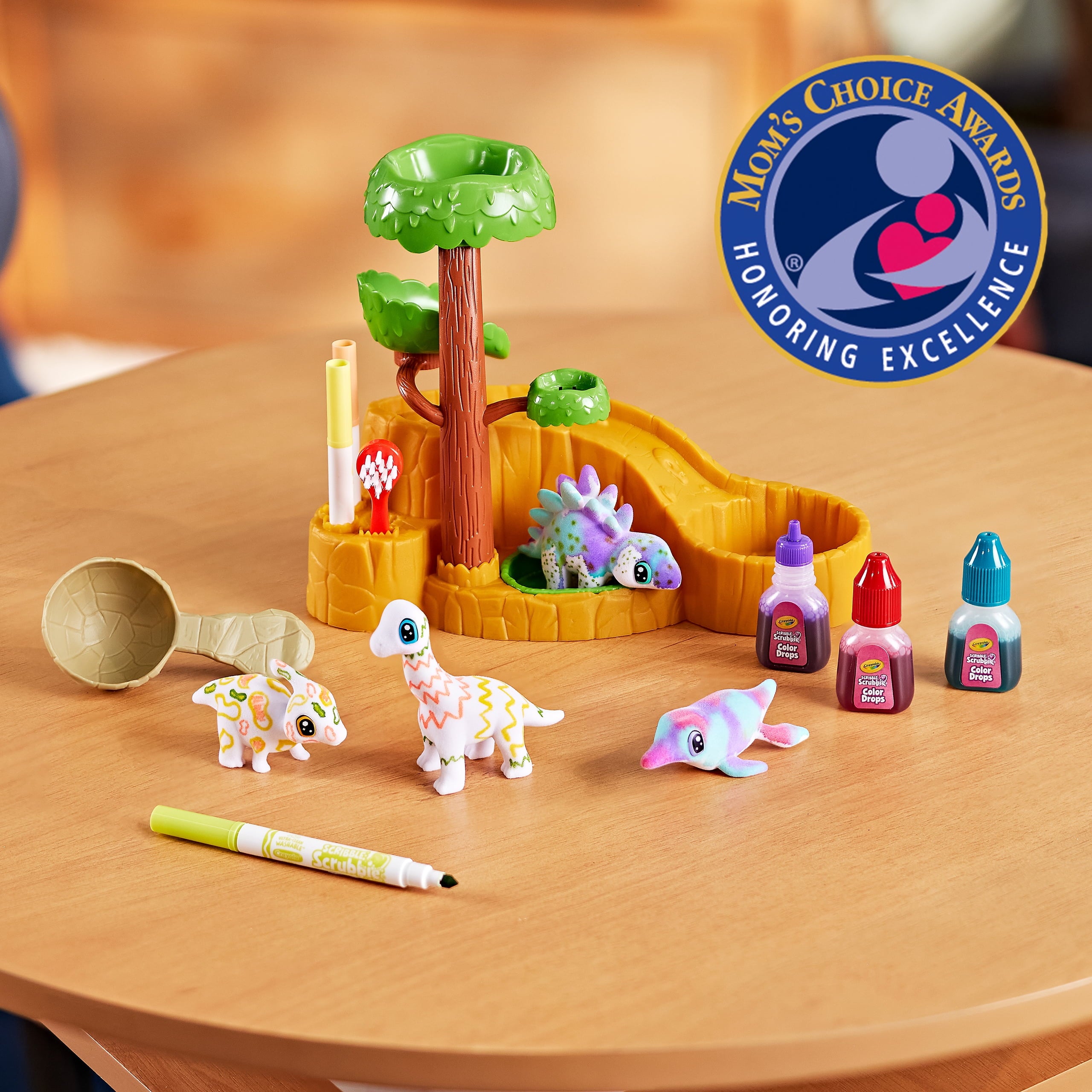 Scribble Scrubbie Pets Dinosaur Waterslide, Coloring Gifts for Kids, Dinosaur Toys, Arts and Crafts, Ages 3+