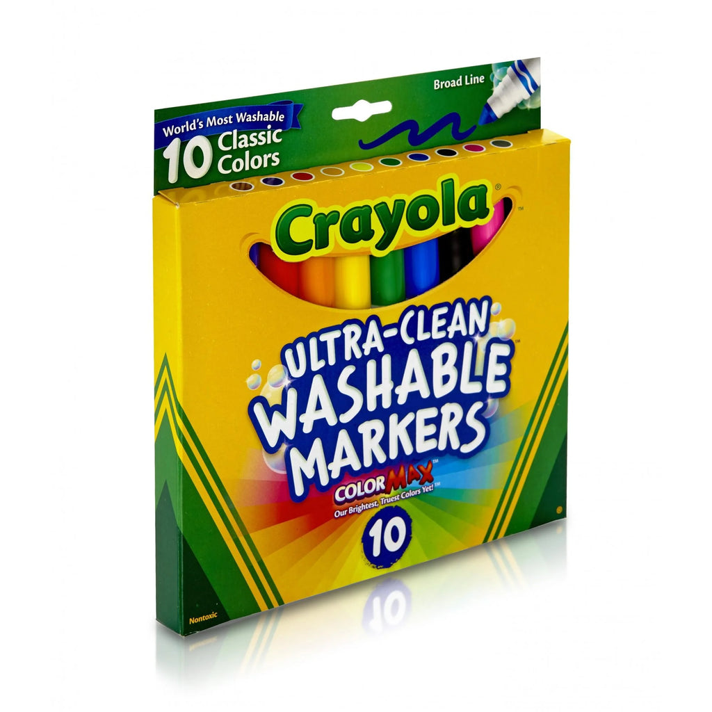 Ultra-Clean Washable Broad Line Markers, Art Supplies, Back to School Supplies, 10 Ct