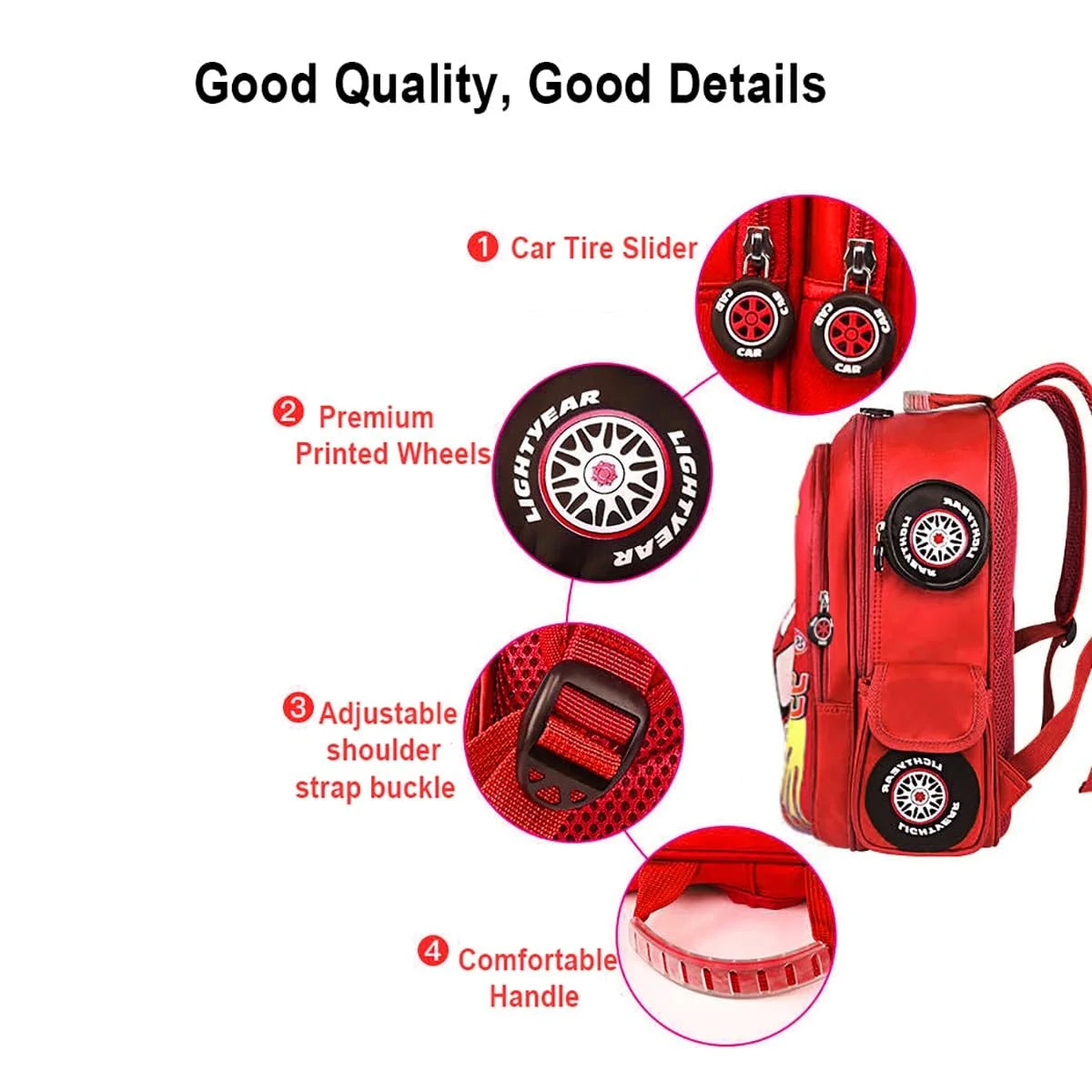 Kids Car Lightning Mcqueen Backpack, Novelty Cartoon Toddler Backpack Waterproof Schoolbag Cute Kindergarten #95 Racing Backpacks