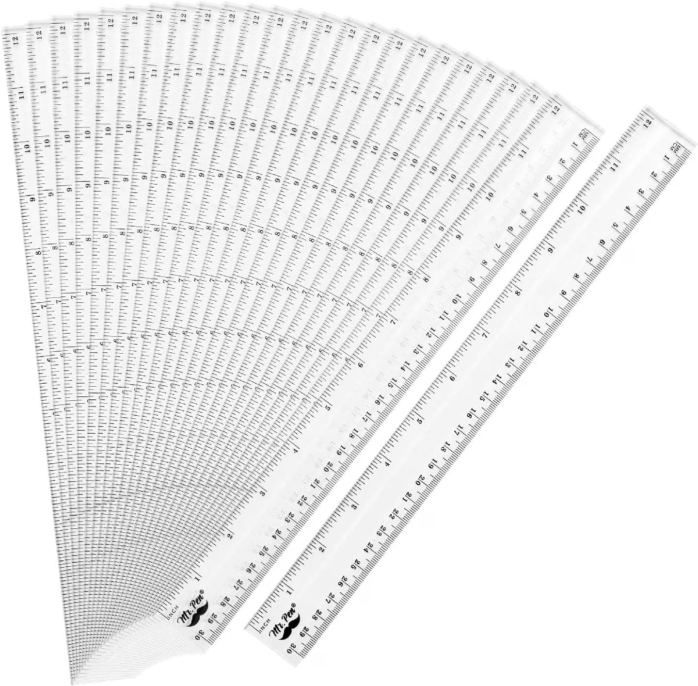 - Clear Ruler, 12-Inch, 24 Pcs, Metric & Imperial, Clear Plastic Ruler 12 Inch, 12 Inch Ruler, Clear Ruler 12 Inch