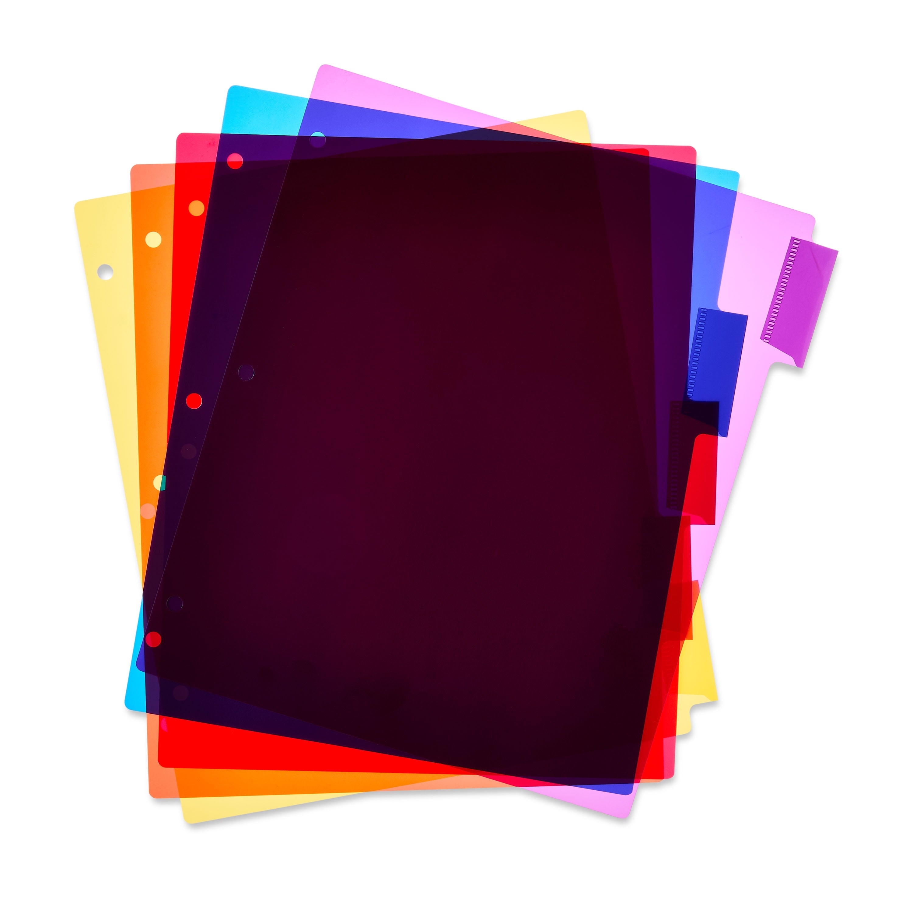 (4 Pack)  5-Tab Durable Dividers without Pockets, 8.5" X 11"