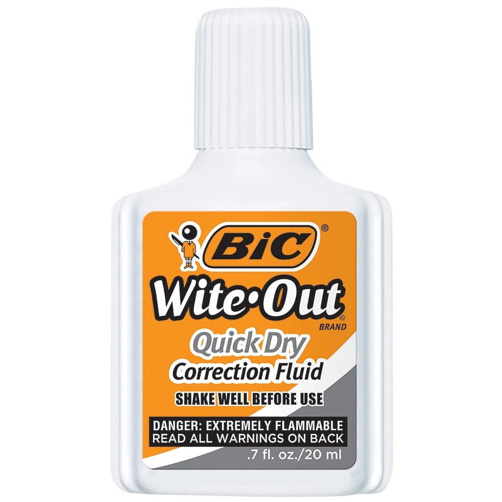 Wite-Out Correction Fluid, 20 Ml Bottle, White, Pack of 1