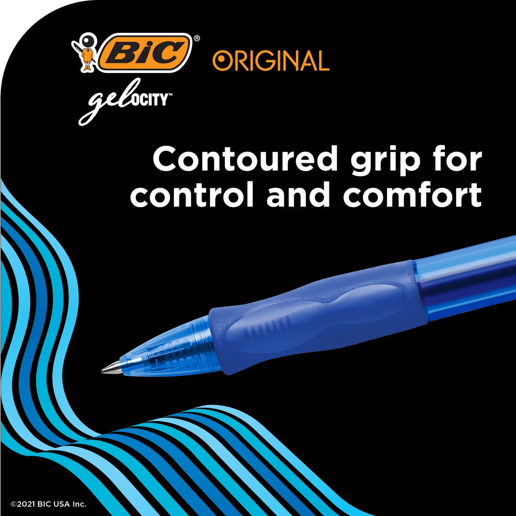 Gelocity Original Blue Gel Pens, Medium Point (0.7Mm), 12-Count Pack