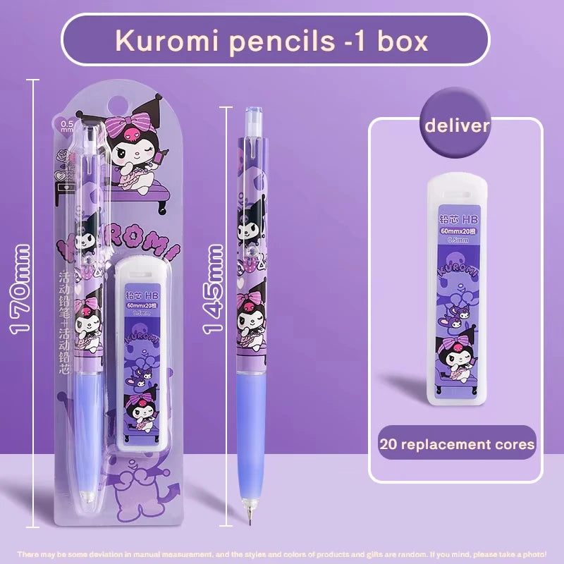 Kawaii 0.5mm Mechanical Pencil with Refills Cute Cartoon for School Office Student Stationery Kids Creative Gift Tool