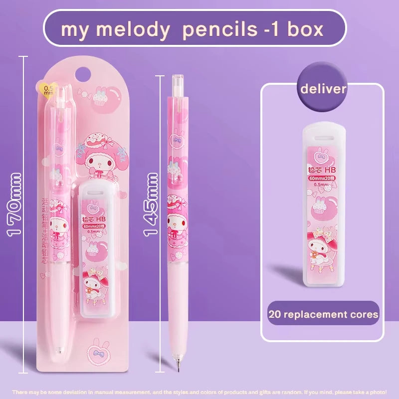 Kawaii 0.5mm Mechanical Pencil with Refills Cute Cartoon for School Office Student Stationery Kids Creative Gift Tool