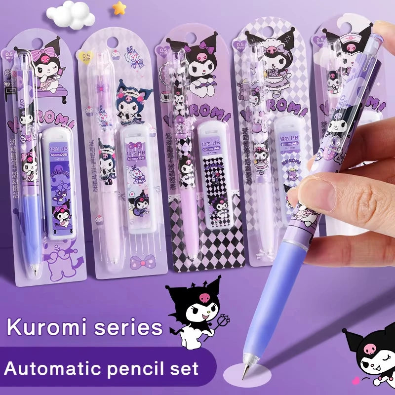 Kawaii 0.5mm Mechanical Pencil with Refills Cute Cartoon for School Office Student Stationery Kids Creative Gift Tool