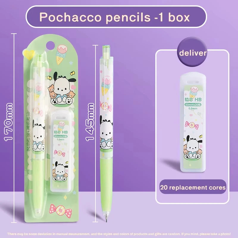Kawaii 0.5mm Mechanical Pencil with Refills Cute Cartoon for School Office Student Stationery Kids Creative Gift Tool