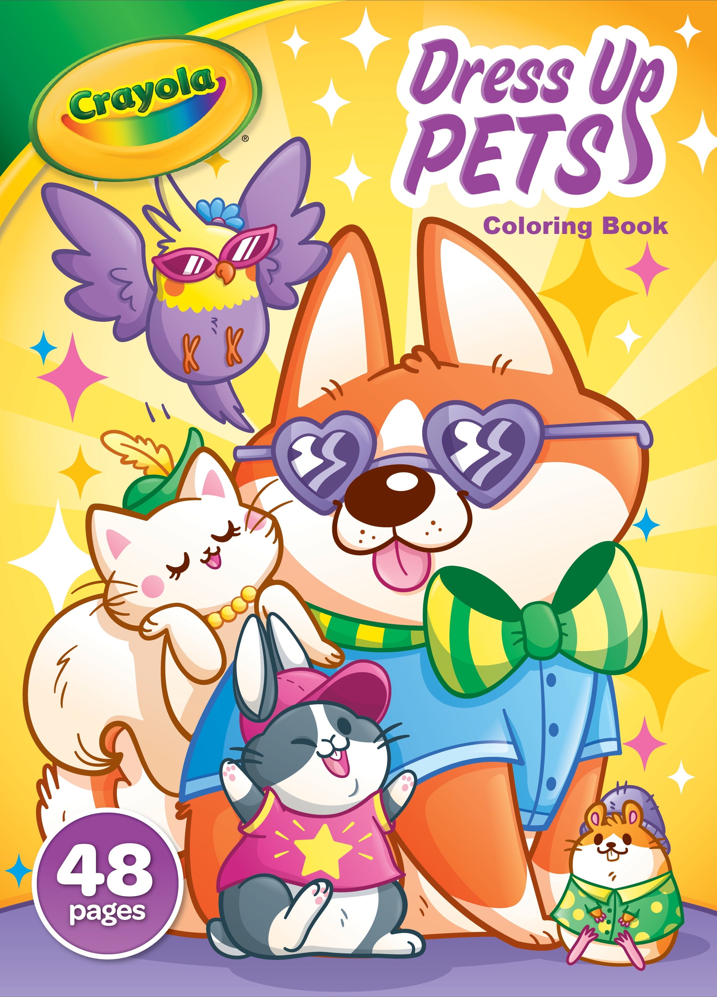 Dress up Pets, 48 Page Coloring Book, Gift for Kids