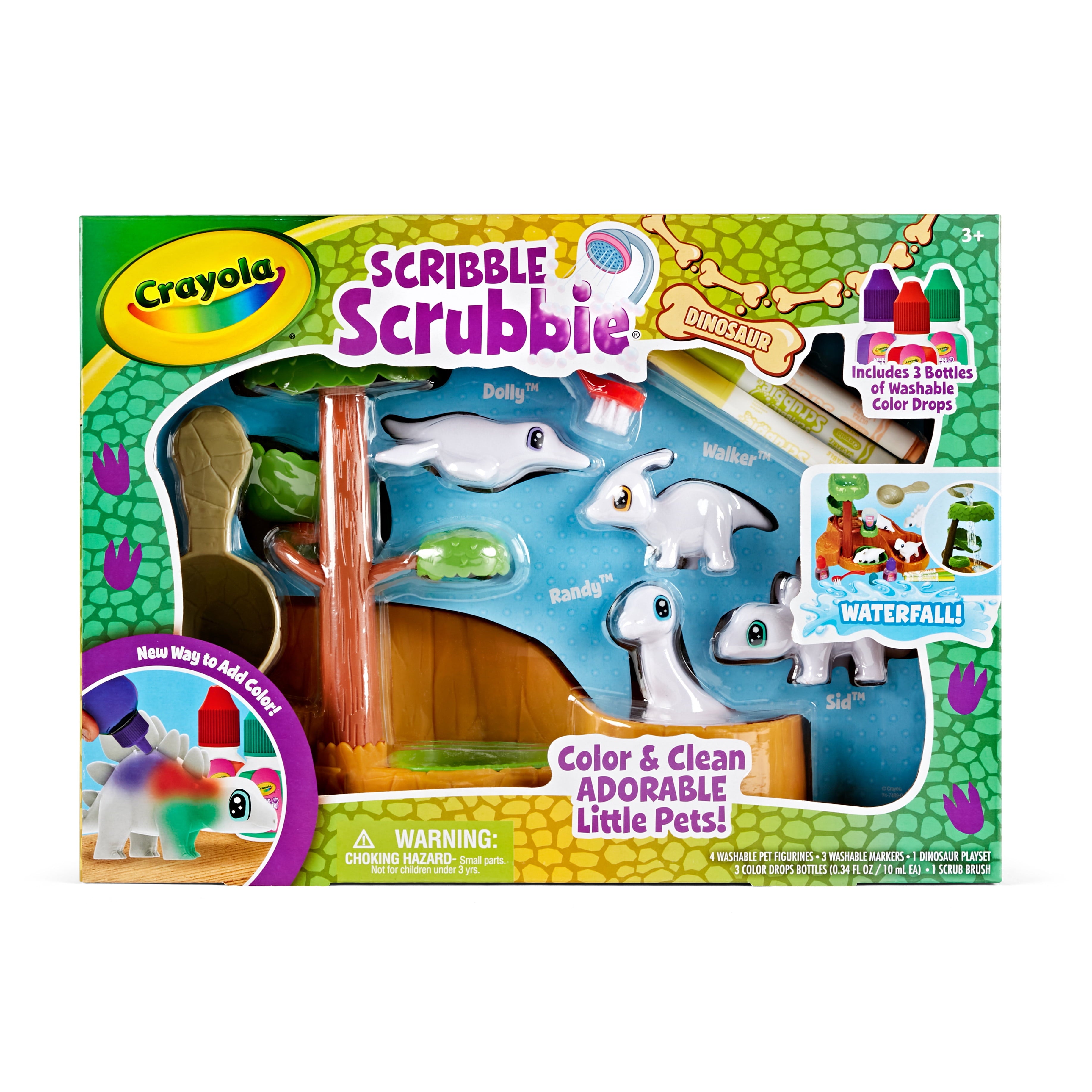 Scribble Scrubbie Pets Dinosaur Waterslide, Coloring Gifts for Kids, Dinosaur Toys, Arts and Crafts, Ages 3+