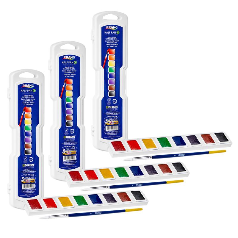 Dixon Ticonderoga DIX08000-3 Profess Watercolors Half Pan Set with Brush