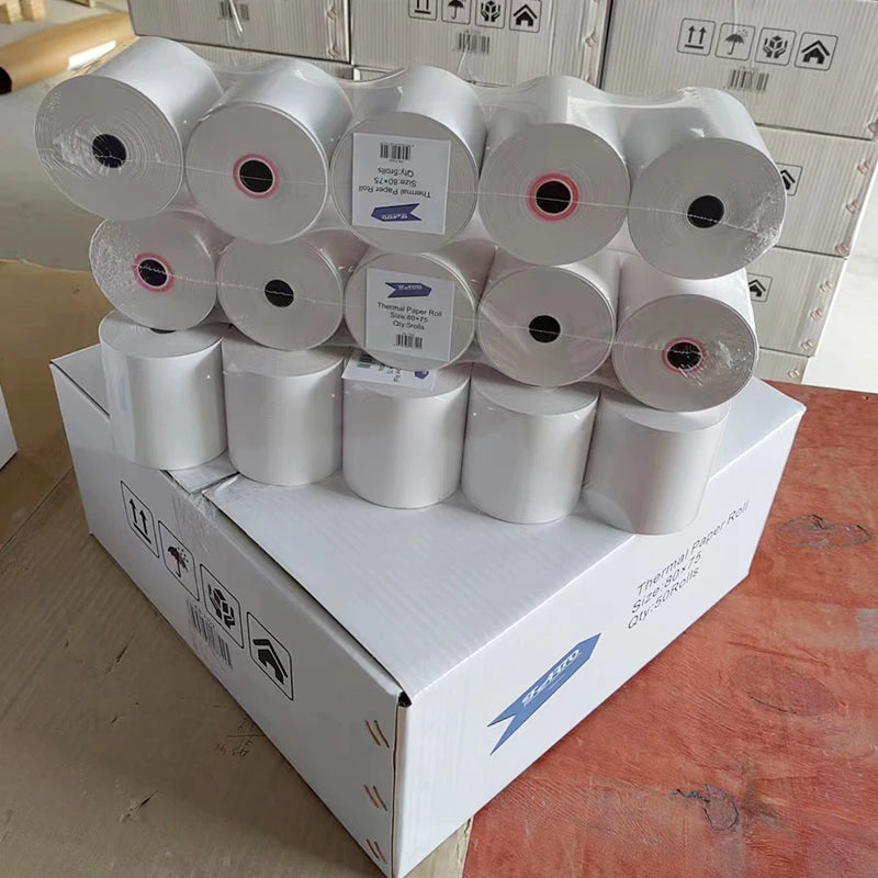 Factory Direct 57mm POS Thermal Paper Roll 80x80 48gsm for ATM & Bank