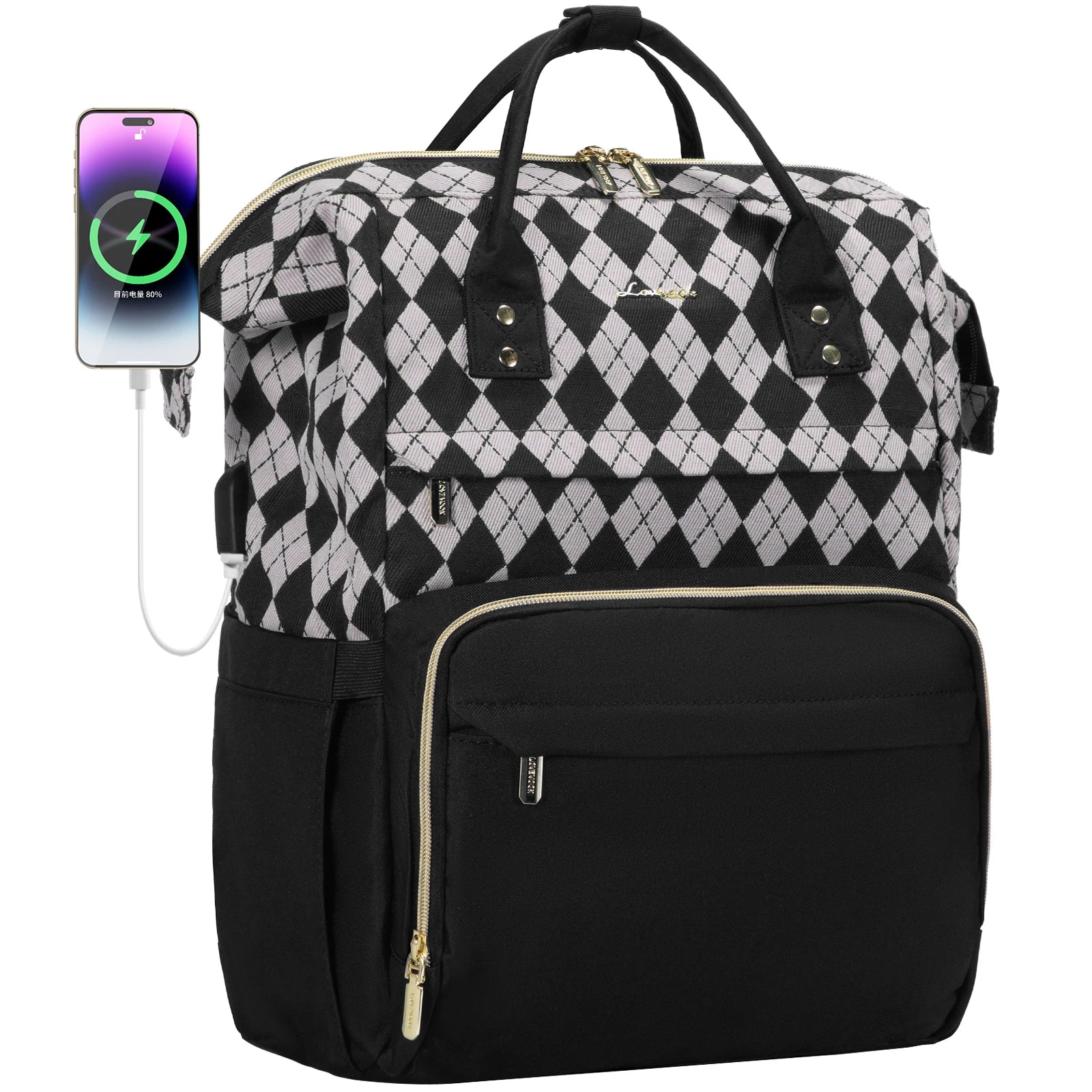 Lovevook 2024 14 15.6 17 Inch Large Cute Laptop Backpack for Women Oxford Waterproof Travel School Work Bag Luxury Lady Backpack