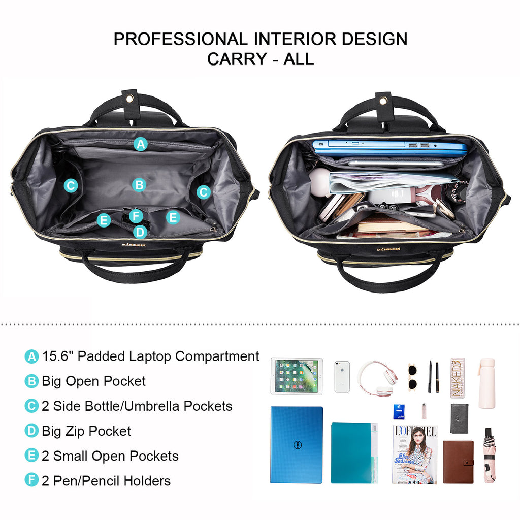 LOVEVOOK Laptop Backpack 13-17" USB Travel School Bag for Women Business