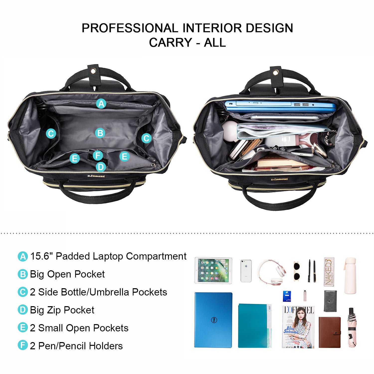 LOVEVOOK Laptop Backpack 13-17" USB Travel School Bag for Women Business