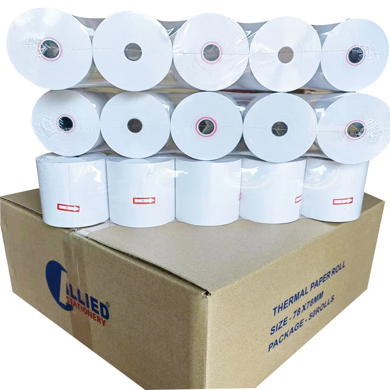 Factory Direct 57mm POS Thermal Paper Roll 80x80 48gsm for ATM & Bank