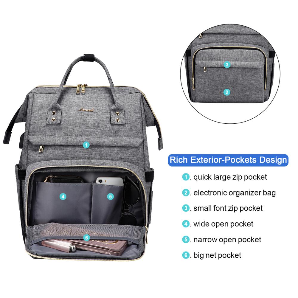 LOVEVOOK Laptop Backpack 13-17" USB Travel School Bag for Women Business