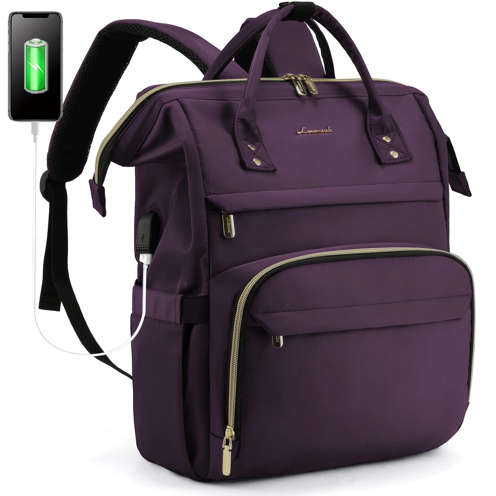 Lovevook 2024 14 15.6 17 Inch Large Cute Laptop Backpack for Women Oxford Waterproof Travel School Work Bag Luxury Lady Backpack