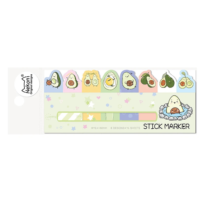 Nekoni Kawaii Animal Sticky Notes – Cute Self-Stick Memo Pad & Bookmarks