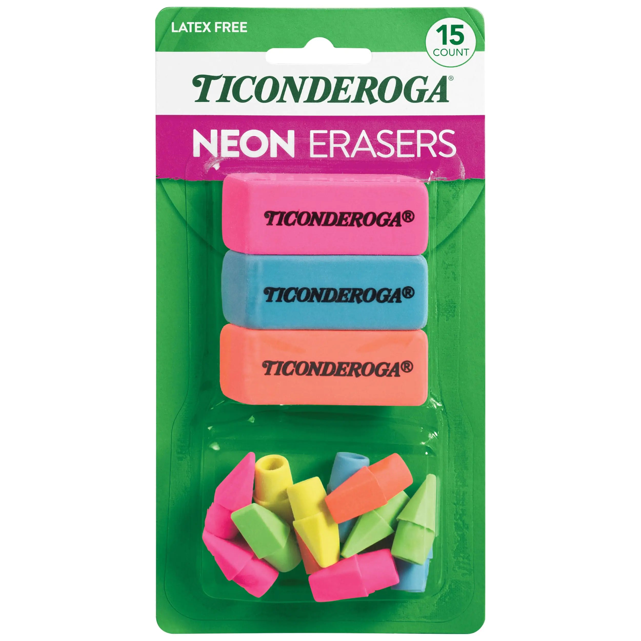 Dixon Ticonderoga Office & School Eraser Combination Set 15 Eraser Multi-Pack Multicolored (38931)