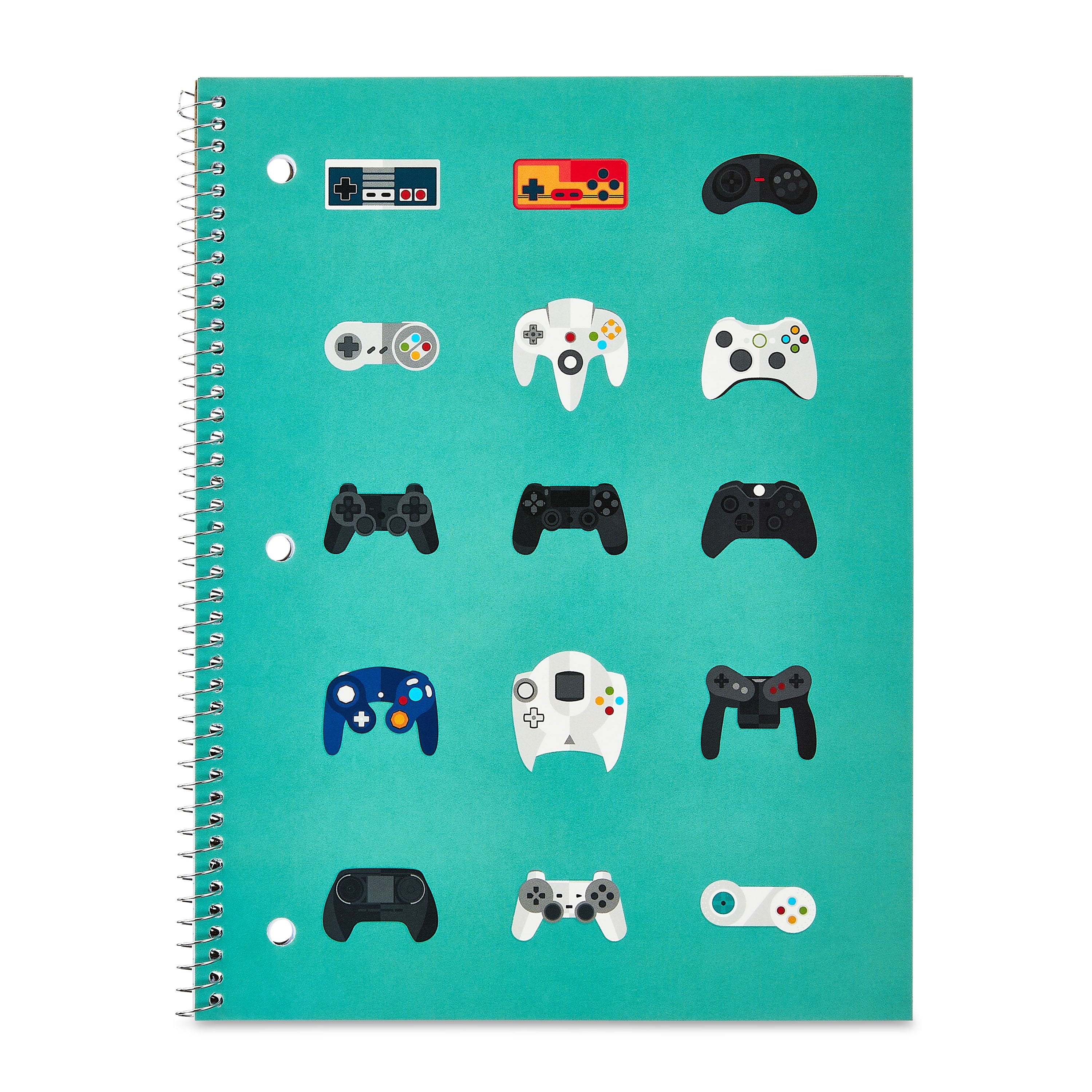 1 Subject Notebook, College Ruled, 8" X 10.5", Multicolor Game Controllers, 70 Sheets