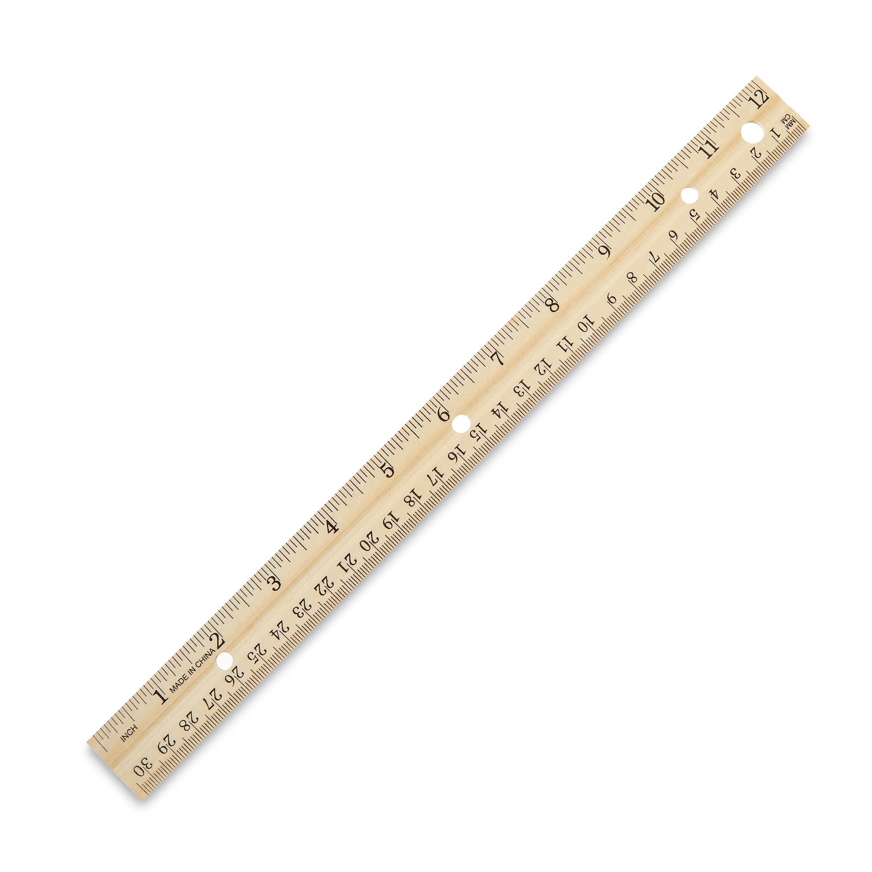 Pen + Gear 12" Wood Ruler (0.05Lb), Ideal for Elementary School to High School Educational Level