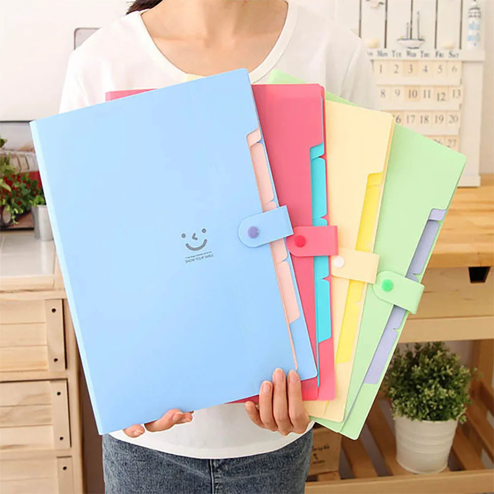 5-Page A4 Accordion File Folder – Durable Expandable Plastic Organizer