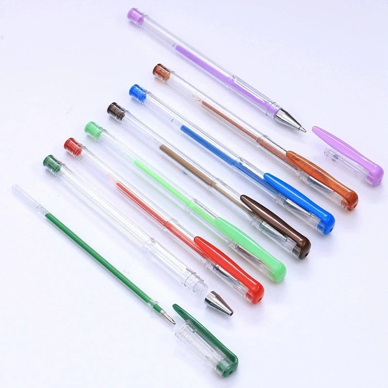 100 Color Gel Pen Metallic/Glitter/Fluorescent/Pastel Color Ink 0.5mm Kawaii Writing Tool School Office Supplies Stationery