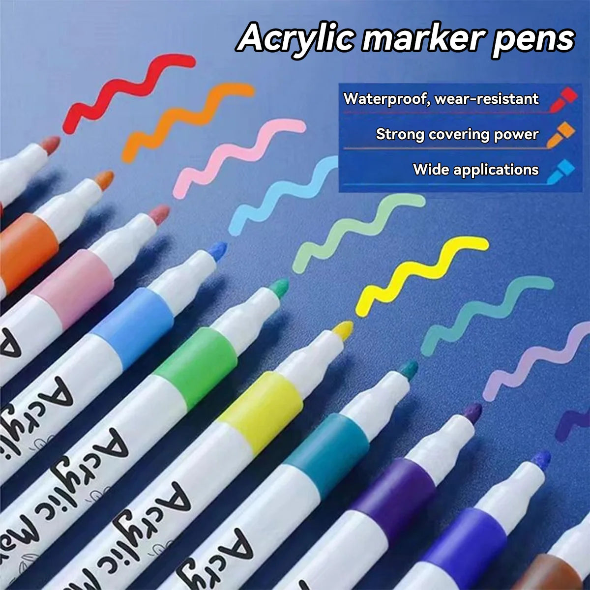 12/24/36/48/60 Color Water-based Acrylic Marker Pen Art DIY Production, Painting and Graffiti School Student Stationery Supplies