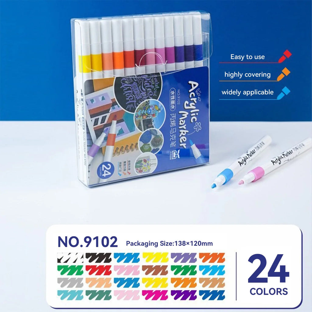12/24/36/48/60 Color Water-based Acrylic Marker Pen Art DIY Production, Painting and Graffiti School Student Stationery Supplies