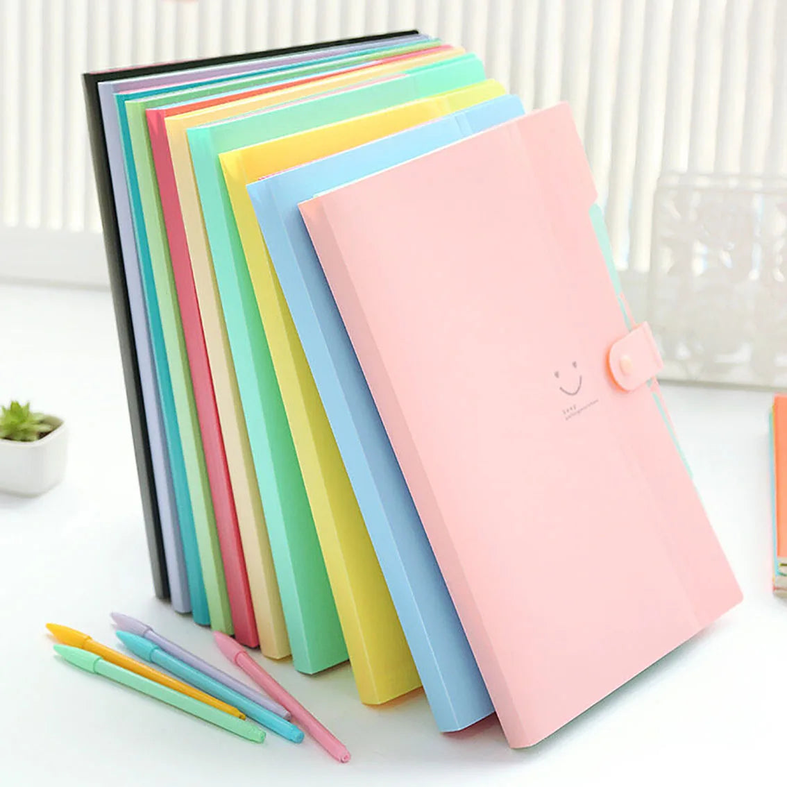 5-Page A4 Accordion File Folder – Durable Expandable Plastic Organizer