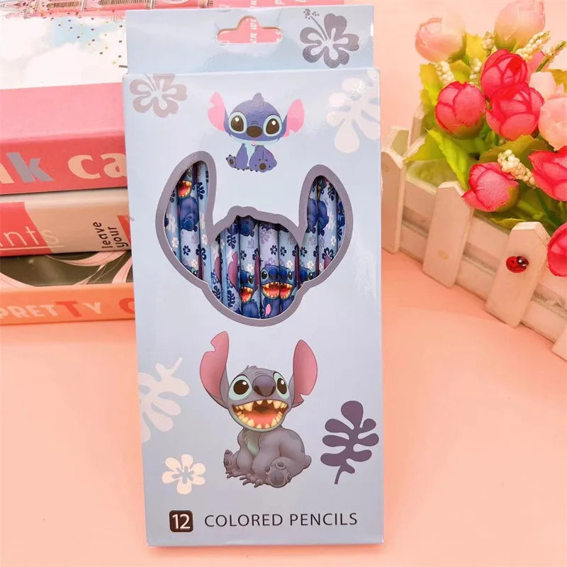 12pcs Disney Stitch HB Pencils – Colorful School Set for Kids & Gifting