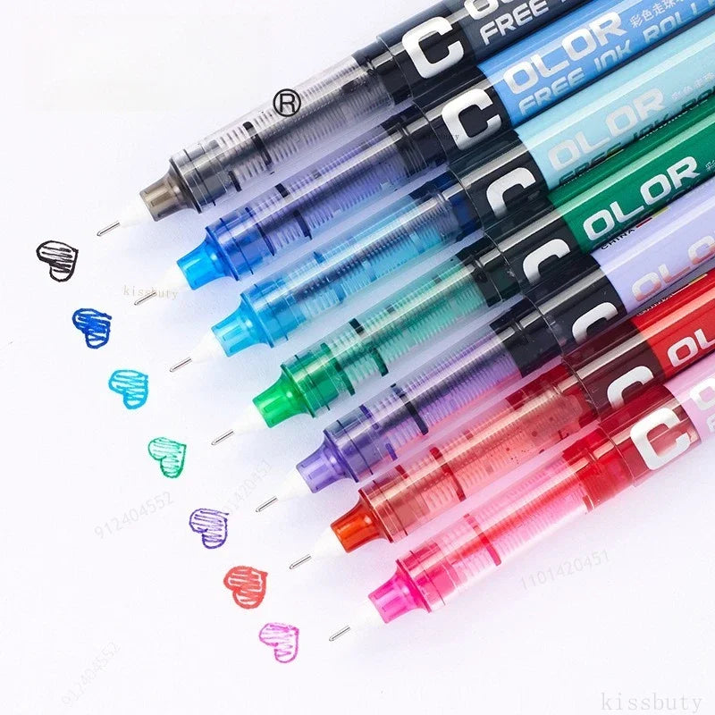 7pcs Precise Roller ball Pens,0.28/0.38/0.5mm Extra Fine Nib Liquid