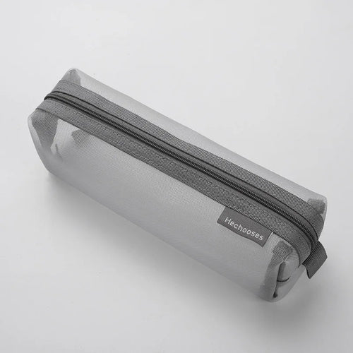 Mesh Pencil Case Transparent Pens Pouch Cute Simple Aesthetic Bag