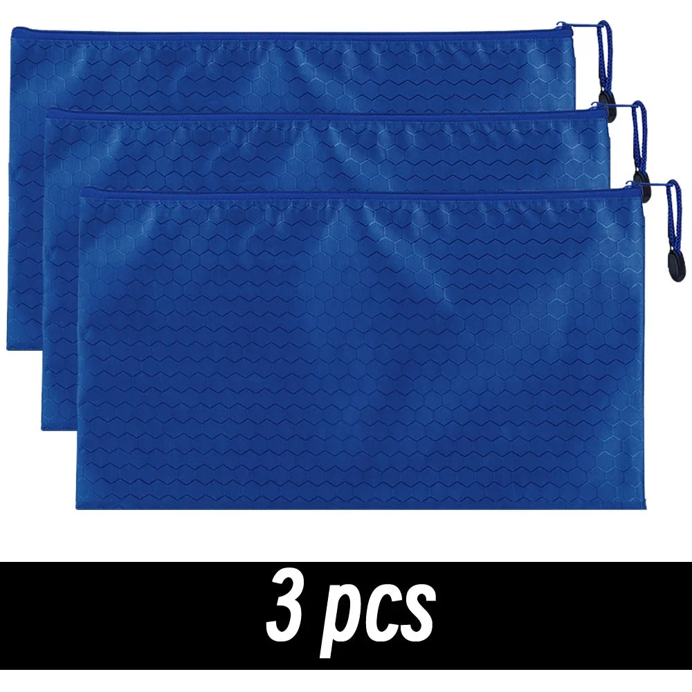 8 Colors Black Grid Pencil Bag Zipper Pouch Bill File Bag Makeup Small Pencil Case Waterproof Office Supplies Travel Accessories