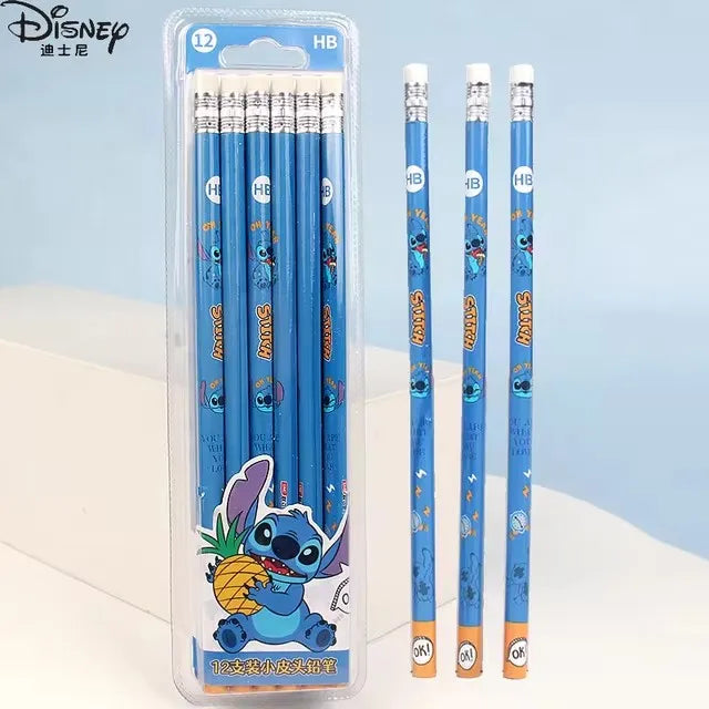 12pcs Disney Stitch HB Pencils – Colorful School Set for Kids & Gifting