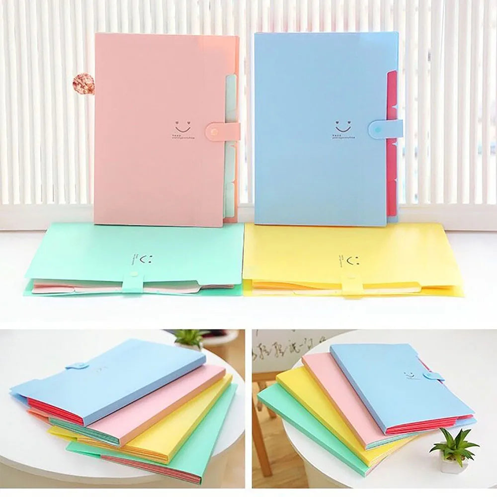 5-Page A4 Accordion File Folder – Durable Expandable Plastic Organizer