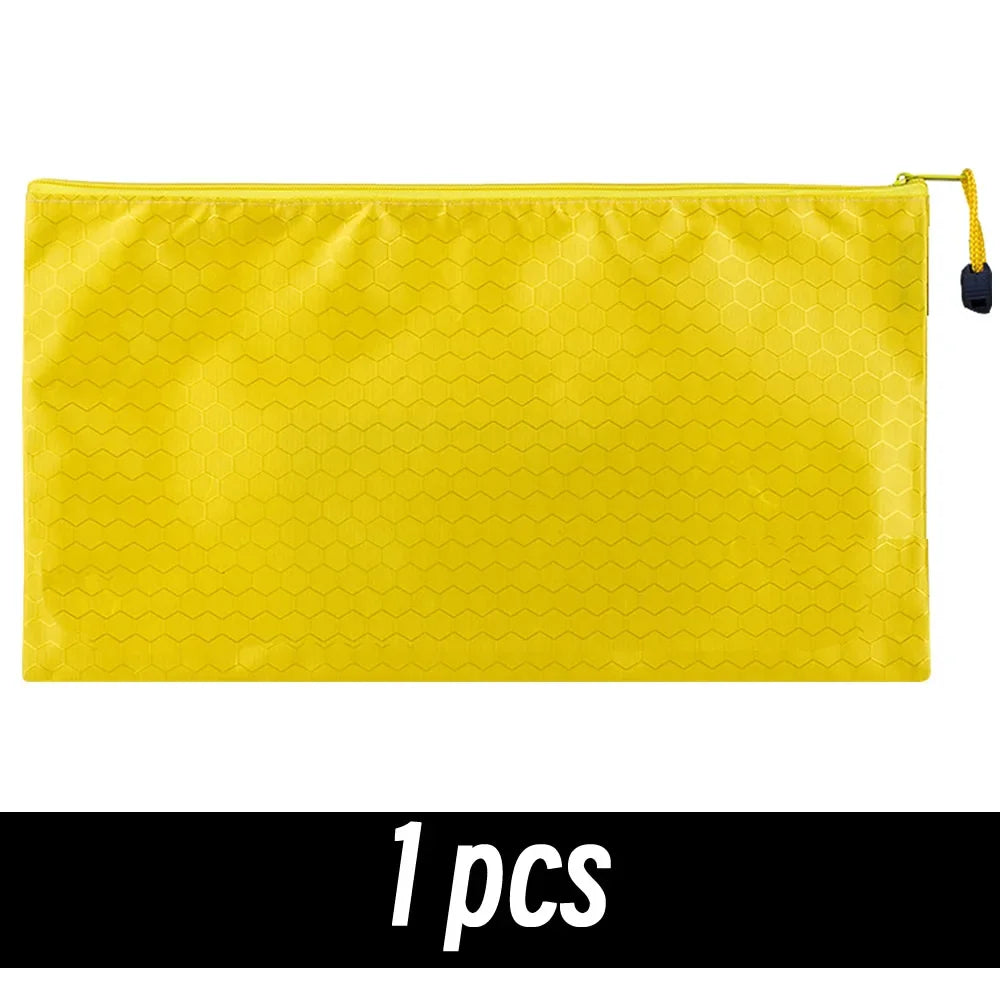 8 Colors Black Grid Pencil Bag Zipper Pouch Bill File Bag Makeup Small Pencil Case Waterproof Office Supplies Travel Accessories