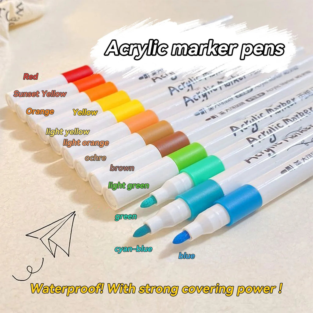 12/24/36/48/60 Color Water-based Acrylic Marker Pen Art DIY Production, Painting and Graffiti School Student Stationery Supplies