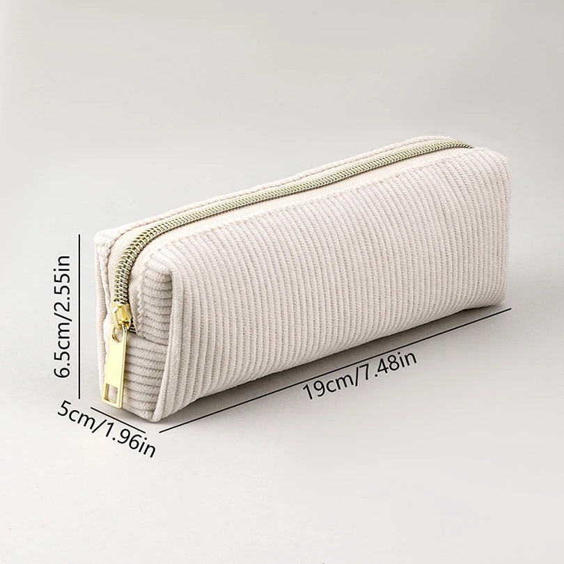 Corduroy Pencil Case – Soft School Pouch for Pens, Supplies & Stationery