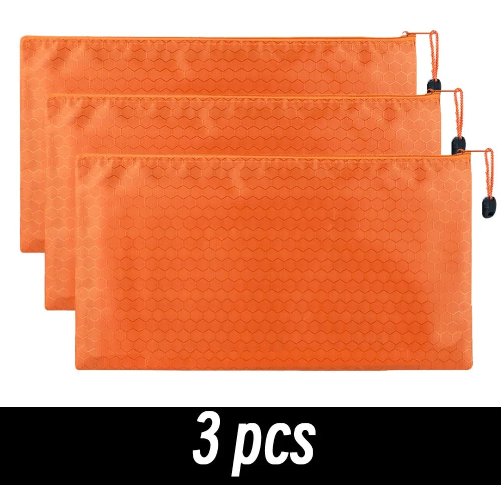 8 Colors Black Grid Pencil Bag Zipper Pouch Bill File Bag Makeup Small Pencil Case Waterproof Office Supplies Travel Accessories