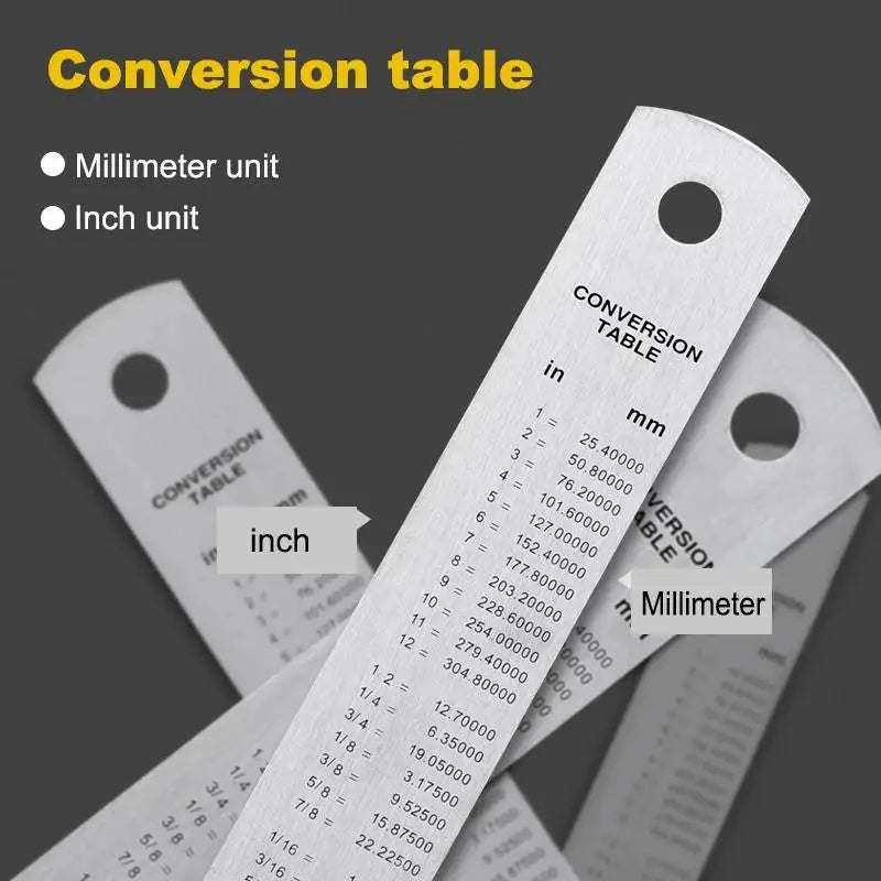 Deli Stainless Steel Ruler 15/20/30cm Metal Straight Ruler for Home