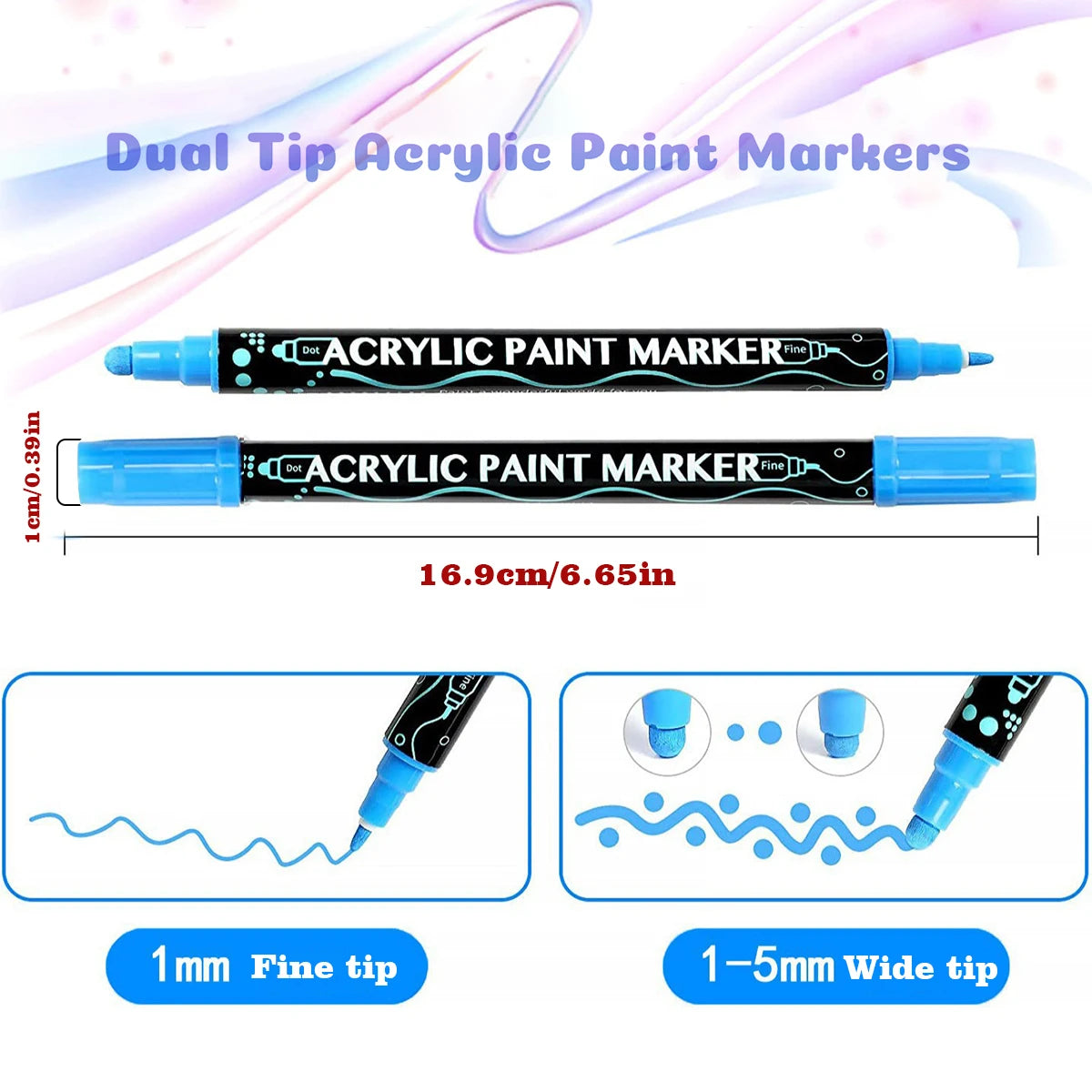 12/24/36/48 Colors Dual Tip Acrylic Paint Pens Markers  for Wood